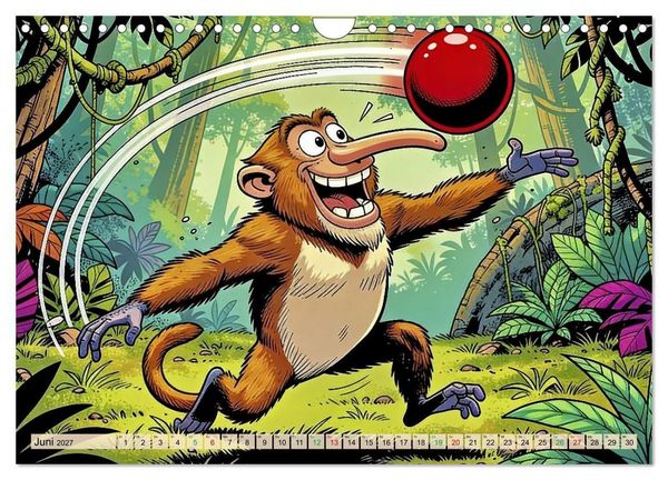 Produktbild: Lustige Nasenaffen - Comic (Wandkalender 2027 DIN A4 quer), CALVENDO Monatskalender