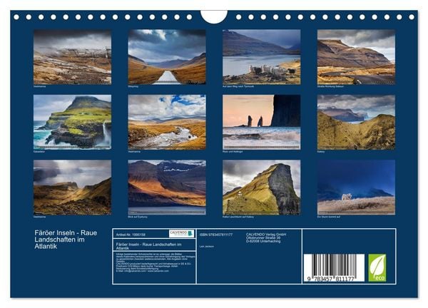 Produktbild: F&auml;r&ouml;er Inseln - Raue Landschaften im Atlantik (Wandkalender 2026 DIN A4 quer), CALVENDO Monatskalender