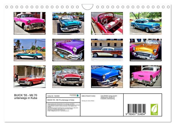 Produktbild: BUICK '55 - Mit 70 unterwegs in Kuba (Wandkalender 2026 DIN A4 quer), CALVENDO Monatskalender