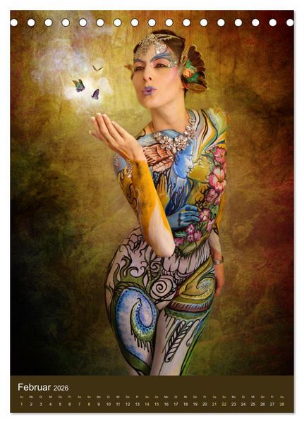 Produktbild: Bodypainting Adventures (Tischkalender 2026 DIN A5 hoch), CALVENDO Monatskalender