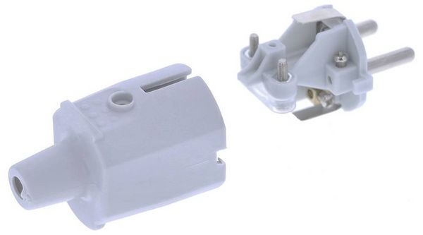Produktbild: AS Schwabe 62220 Schutzkontaktstecker PVC 230V Grau