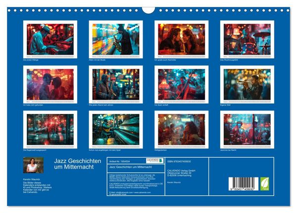 Produktbild: Jazz Geschichten um Mitternacht (Wandkalender 2026 DIN A3 quer), CALVENDO Monatskalender