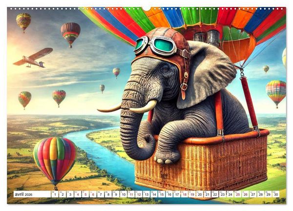 Produktbild: Illusions animales - Amusez-vous au gr&eacute; de ces sc&egrave;nes animales rocambolesques (Calendrier mural 2026 DIN A2 vertical) calendrier de bureau