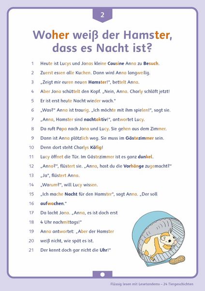Produktbild: Fl&uuml;ssig lesen mit Lesetandems &ndash; 24 Tiergeschichten, Klasse 3/4