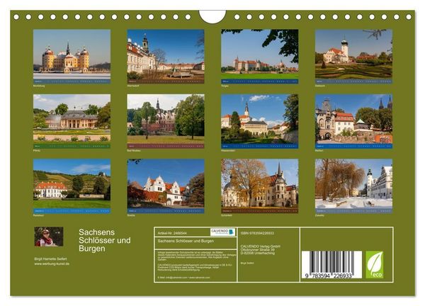 Produktbild: Sachsens Schl&ouml;sser und Burgen (Wandkalender 2027 DIN A4 quer), CALVENDO Monatskalender