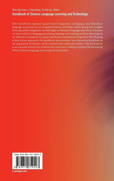 Produktbild: Handbook of Chinese Language Learning and Technology