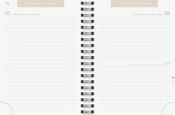 Produktbild: Sch&uuml;lerkalender 2026/2027 "Naturality" | A6, Textil