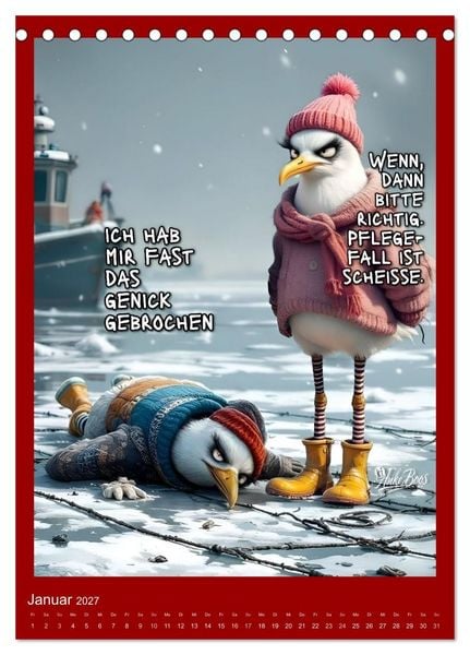 Produktbild: B&ouml;se M&ouml;wen - Moral ist ein Ger&uuml;cht (Tischkalender 2027 DIN A5 hoch), CALVENDO Monatskalender