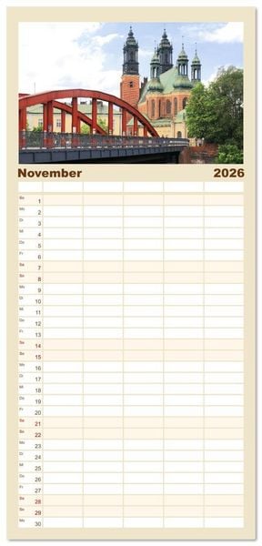 Produktbild: Familienplaner 2026 - Quer durch Polens Norden mit 5 Spalten (Wandkalender, 21 x 45 cm) CALVENDO