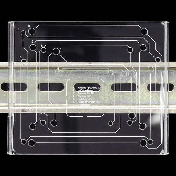Produktbild: Raspberry Pi&reg; Joy-it RB-DIN-Rail DIN-Rail-Halterung Passend f&uuml;r (Entwicklungskits): Arduino, Banana Pi, BeagleBoard, BeagleBone