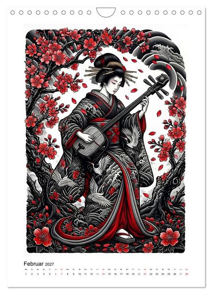Produktbild: Irezumi - Japans Seele in zwei Farben (Wandkalender 2027 DIN A4 hoch), CALVENDO Monatskalender