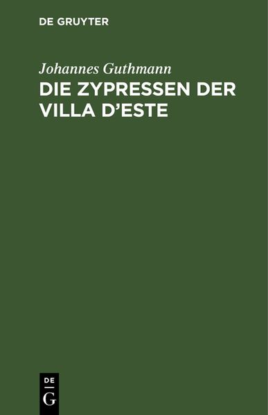 Produktbild: Die Zypressen der Villa d'Este