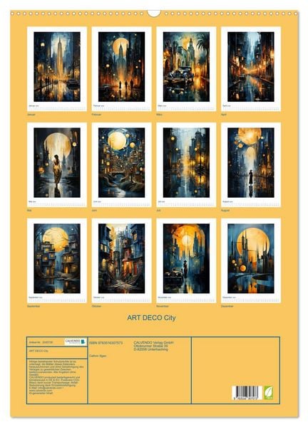 Produktbild: ART DECO City (Wandkalender 2026 DIN A2 hoch), CALVENDO Monatskalender