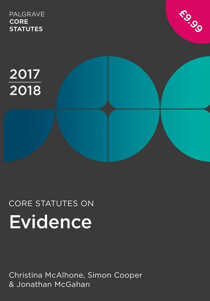 Produktbild: McAlhone, C: Core Statutes on Evidence 2017-18