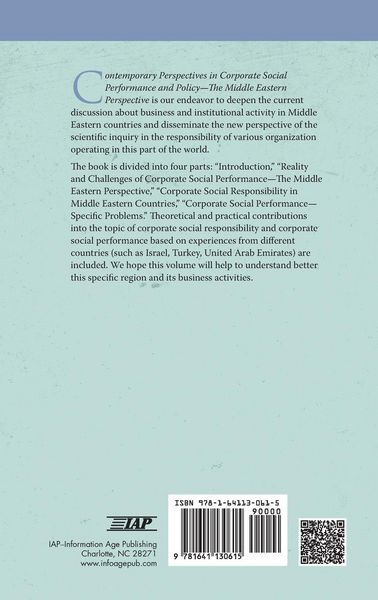 Produktbild: Contemporary Perspectives in Corporate Social Performance and Policy