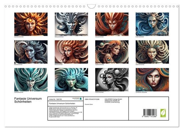 Produktbild: Fantasie Universum Sch&ouml;nheiten (Wandkalender 2026 DIN A3 quer), CALVENDO Monatskalender