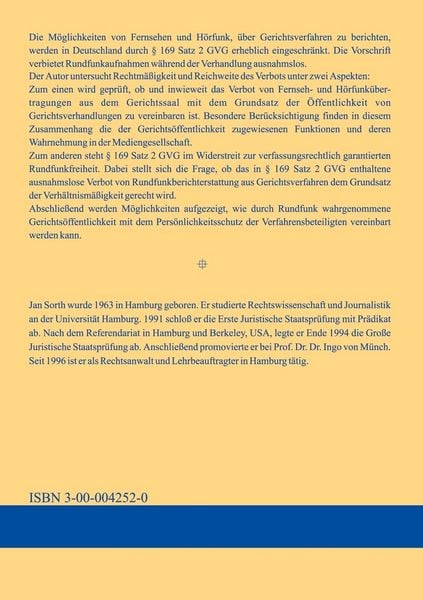 Produktbild: Rundfunkberichterstattung aus Gerichtsverfahren