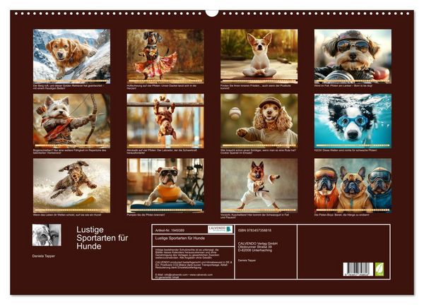 Produktbild: Lustige Sportarten f&uuml;r Hunde (Wandkalender 2026 DIN A2 quer), CALVENDO Monatskalender