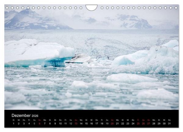 Produktbild: Islands Landschaften - Wasser, Eis und gr&uuml;nes Moos (Wandkalender 2026 DIN A4 quer), CALVENDO Monatskalender