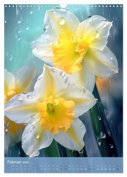 Produktbild: Blumen im Malstil (Wandkalender 2026 DIN A3 hoch), CALVENDO Monatskalender