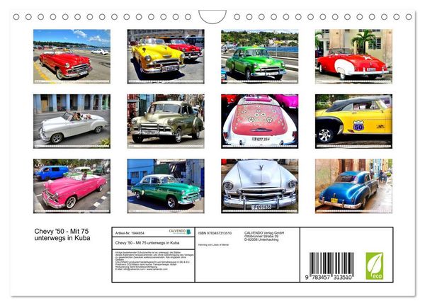 Produktbild: Chevy '50 - Mit 75 unterwegs in Kuba (Wandkalender 2026 DIN A4 quer), CALVENDO Monatskalender