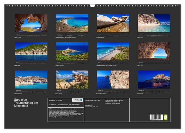 Produktbild: Sardinien - Traumstr&auml;nde am Mittelmeer (Wandkalender 2026 DIN A2 quer), CALVENDO Monatskalender