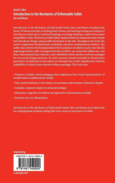 Produktbild: Introduction to the Mechanics of Deformable Solids