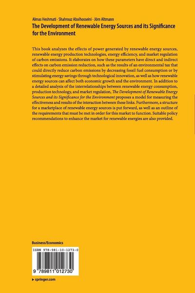 Produktbild: The Development of Renewable Energy Sources and its Significance for the Environment