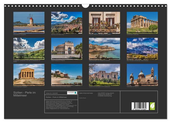 Produktbild: Sizilien - Perle im Mittelmeer (Wandkalender 2026 DIN A3 quer), CALVENDO Monatskalender
