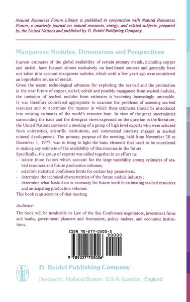 Produktbild: Manganese Nodules: Dimensions and Perspectives