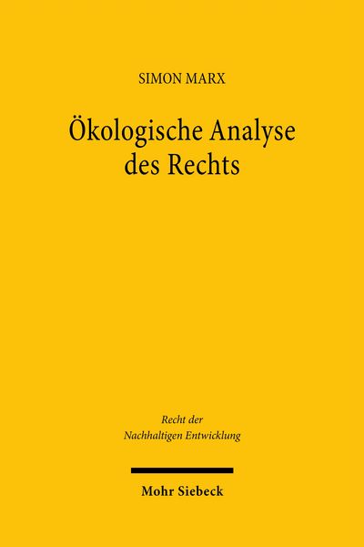 Produktbild: &Ouml;kologische Analyse des Rechts