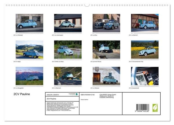 Produktbild: 2CV Pauline (hochwertiger Premium Wandkalender 2027 DIN A2 quer), Kunstdruck in Hochglanz
