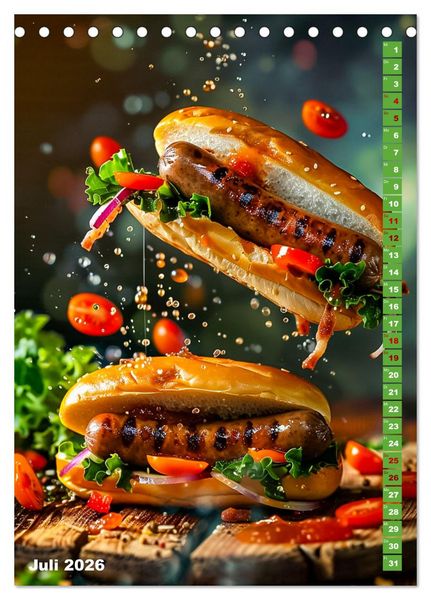 Produktbild: Leckeres Fast Food (Tischkalender 2026 DIN A5 hoch), CALVENDO Monatskalender