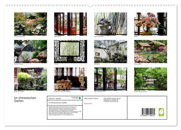 Produktbild: Im chinesischen Garten (hochwertiger Premium Wandkalender 2026 DIN A2 quer), Kunstdruck in Hochglanz