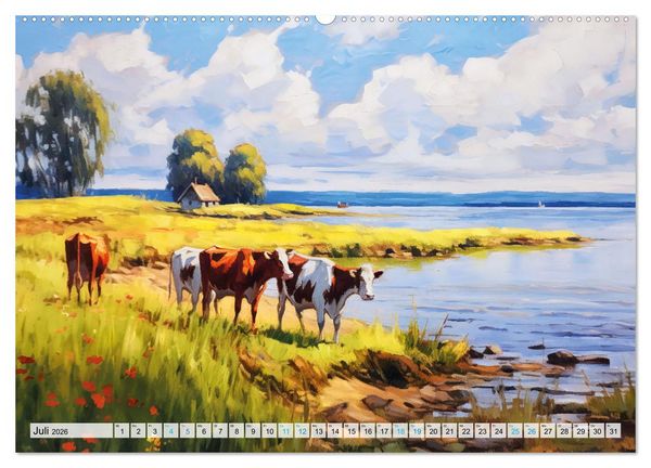 Produktbild: Landleben an der Ostsee - Alte Zeiten zwischen Meer und Bodden (Wandkalender 2026 DIN A2 quer), CALVENDO Monatskalender