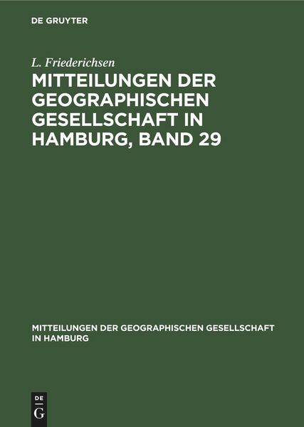 Produktbild: Mitteilungen der Geographischen Gesellschaft in Hamburg, Band 29