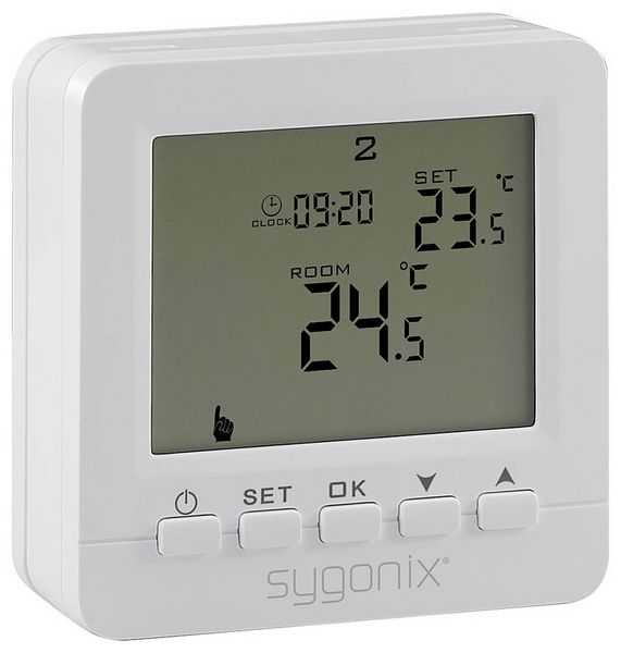 Produktbild: Sygonix SY-6805680 SY02B05RF Funk-Raumthermostat Aufputz Wochenprogramm 1St.