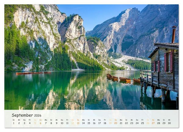 Produktbild: Pragser Wildsee - Traumziel in den Dolomiten (Wandkalender 2026 DIN A4 quer), CALVENDO Monatskalender