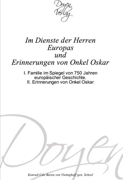 Produktbild: Im Dienste der Herren Europas und Erinnerungen von Onkel Oskar
