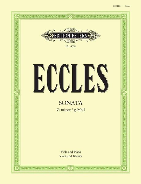 Produktbild: Eccles, H: Viola Sonata in G Minor