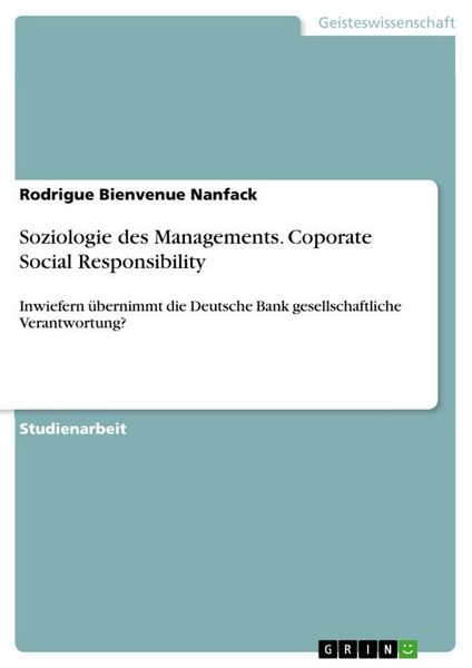 Produktbild: Soziologie des Managements. Coporate Social Responsibility