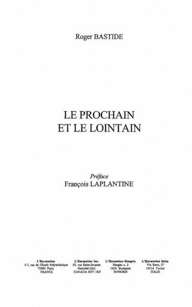 Produktbild: Le Prochain Et Le Lointain