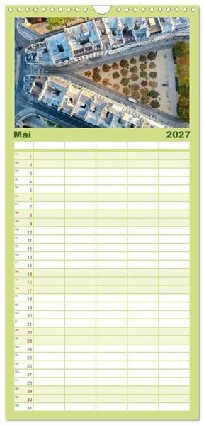 Produktbild: Familienplaner 2027 - Bonjour Paris mit 5 Spalten (Wandkalender, 21 x 45 cm) CALVENDO