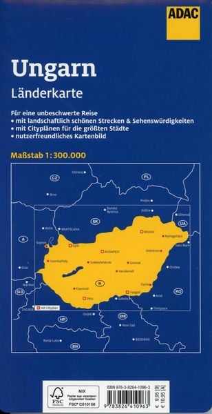 ADAC LänderKarte Ungarn 1:300 000