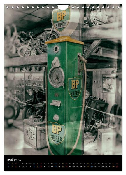 Produktbild: POMPES &Agrave; ESSENCE VINTAGE (Calendrier mural 2026 DIN A4 horizontal), CALVENDO calendrier mensuel