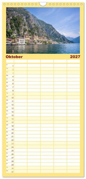 Produktbild: Familienplaner 2027 - Limone sul Garda - Traumhaftes St&auml;dtchen am Gardasee mit 5 Spalten (Wandkalender, 21 x 45 cm) CALVENDO