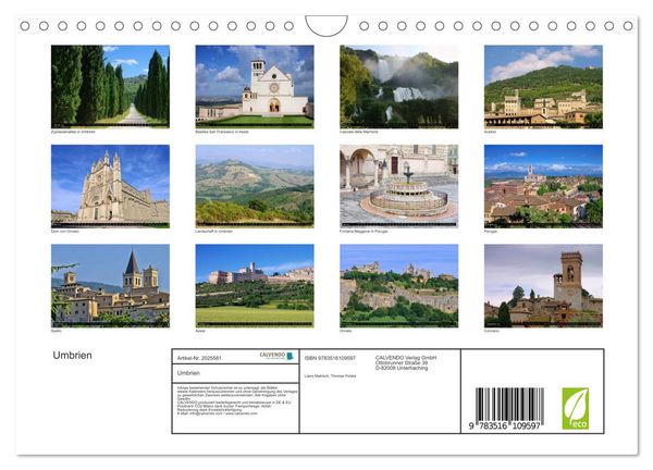 Produktbild: Umbrien (Wandkalender 2026 DIN A4 quer), CALVENDO Monatskalender