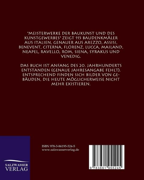Produktbild: Meisterwerke der Baukunst und des Kunstgewerbes und ihre Sch&ouml;pfer