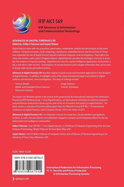 Produktbild: Advances in Digital Forensics XV