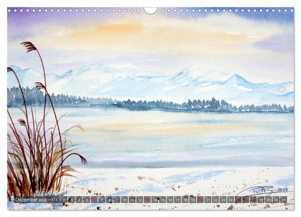 Produktbild: Chiemsee Aquarelle (Wandkalender 2026 DIN A3 quer), CALVENDO Monatskalender
